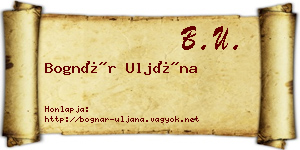 Bognár Uljána névjegykártya